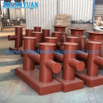 200×300 mm deck-welded double cross Bitt Bollard GB/T 554-2008 Tipo DH para amarras de navios
