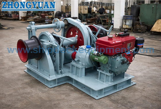 Guincho de Âncora Marinho Duplo de 38mm Movido a Motor Diesel para Convés de Navio